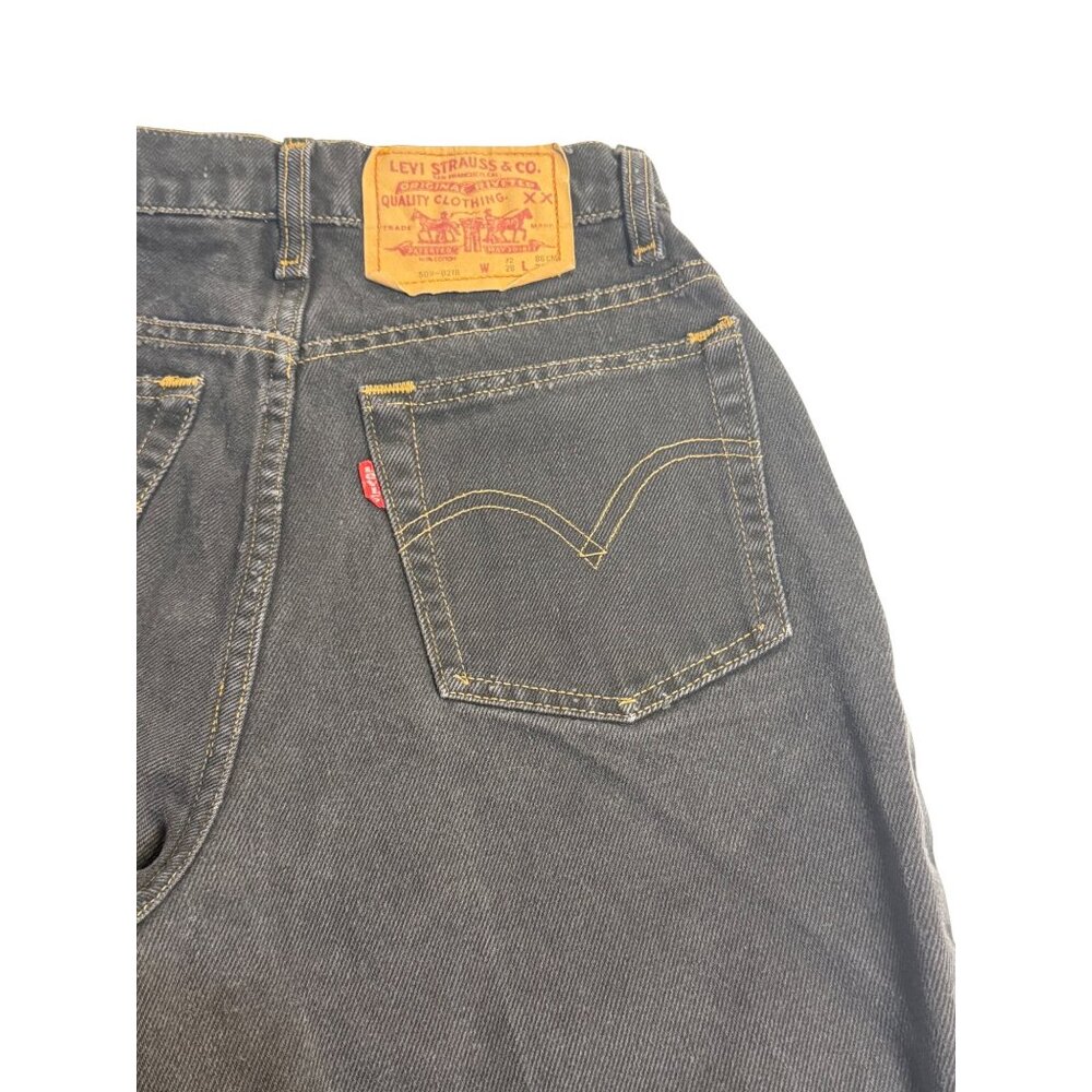 VTG LEVIS 509 28x34 Womens Black High Waisted Mom Denim Jeans Classic Streetwear - Picture 7 of 10